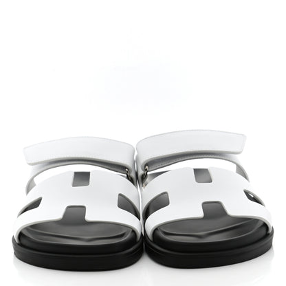 Hermes Calfskin Womens Chypre Sandals 37 White 2 of 9