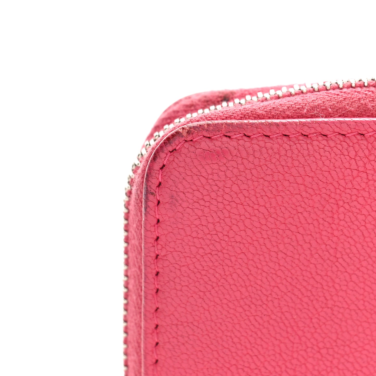 Goatskin Camellia Zip Coin Purse Pink