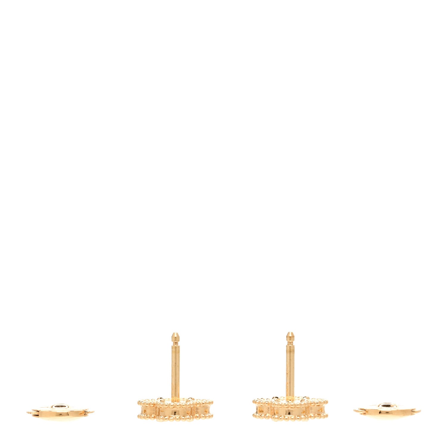 Van Cleef & Arpels 18K Yellow Gold Black Onyx Sweet Alhambra Earrings 3 of 6
