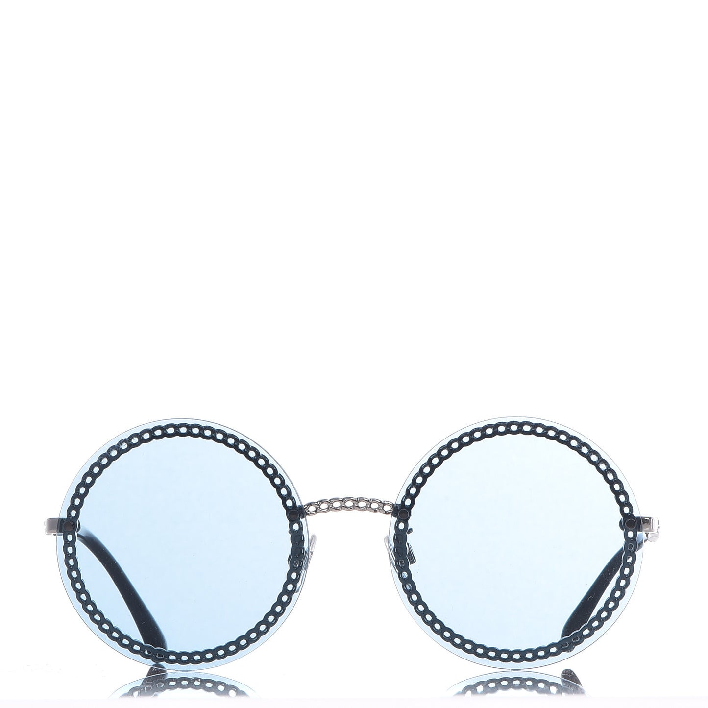 Chain Round Sunglasses 4245 Blue Silver