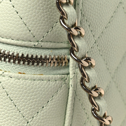 Chanel Caviar Quilted Phone Holder With Chain Light Green 11 of 12