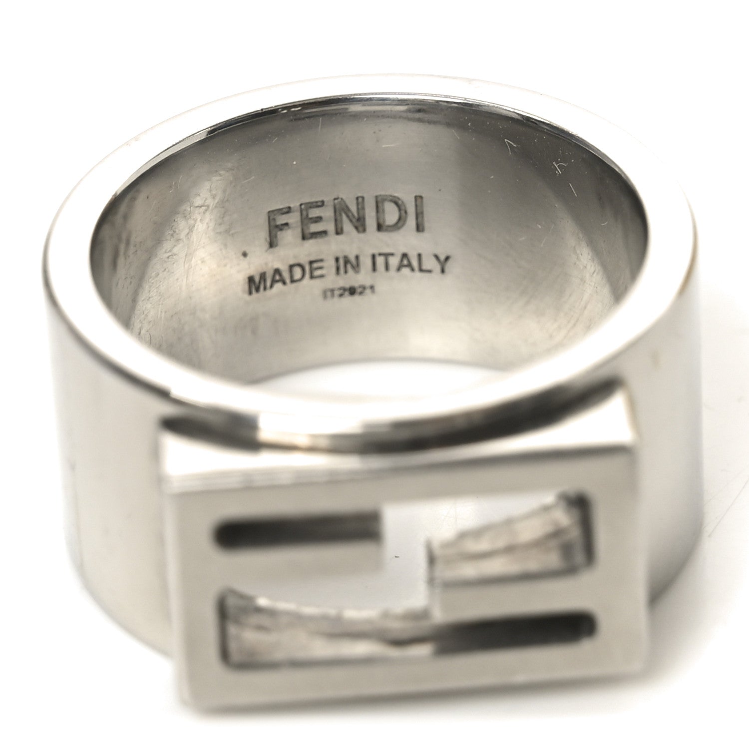 Fendi Metal Baguette Ring 62 10 Silver 4 of 6