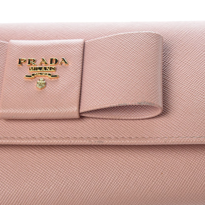 Prada Saffiano Bow Continental Wallet Orchidea 10 of 13