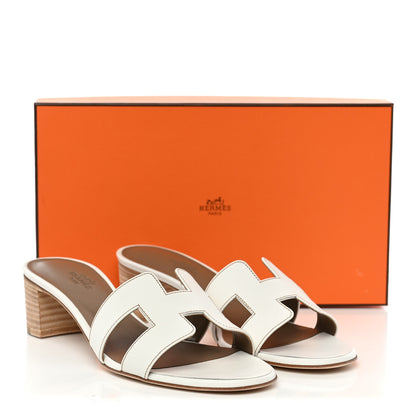 Hermes Calfskin Oasis Sandals 38.5 White 10 of 10