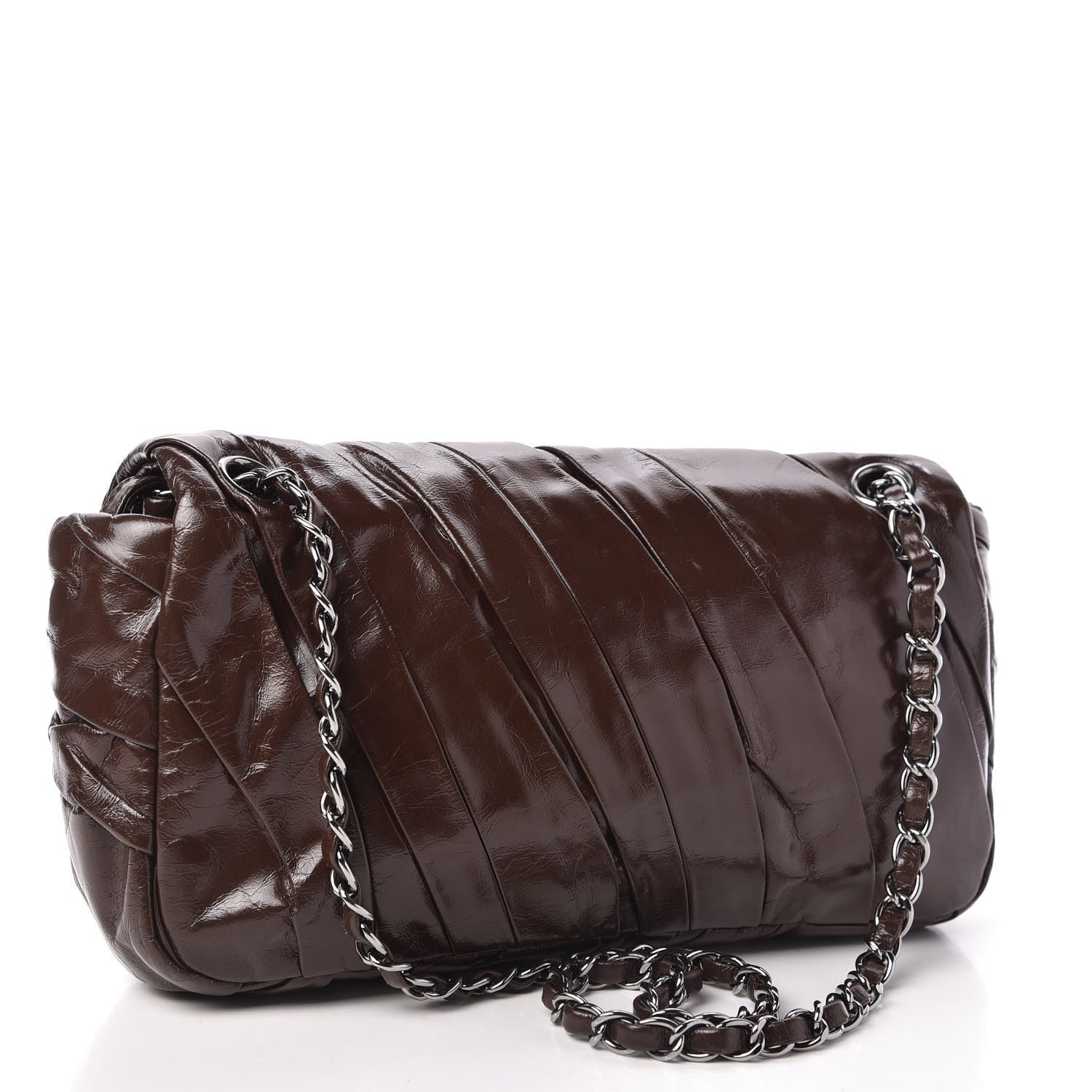 Chanel Glazed Calfskin Twisted Medium Flap Brown 3 of 11