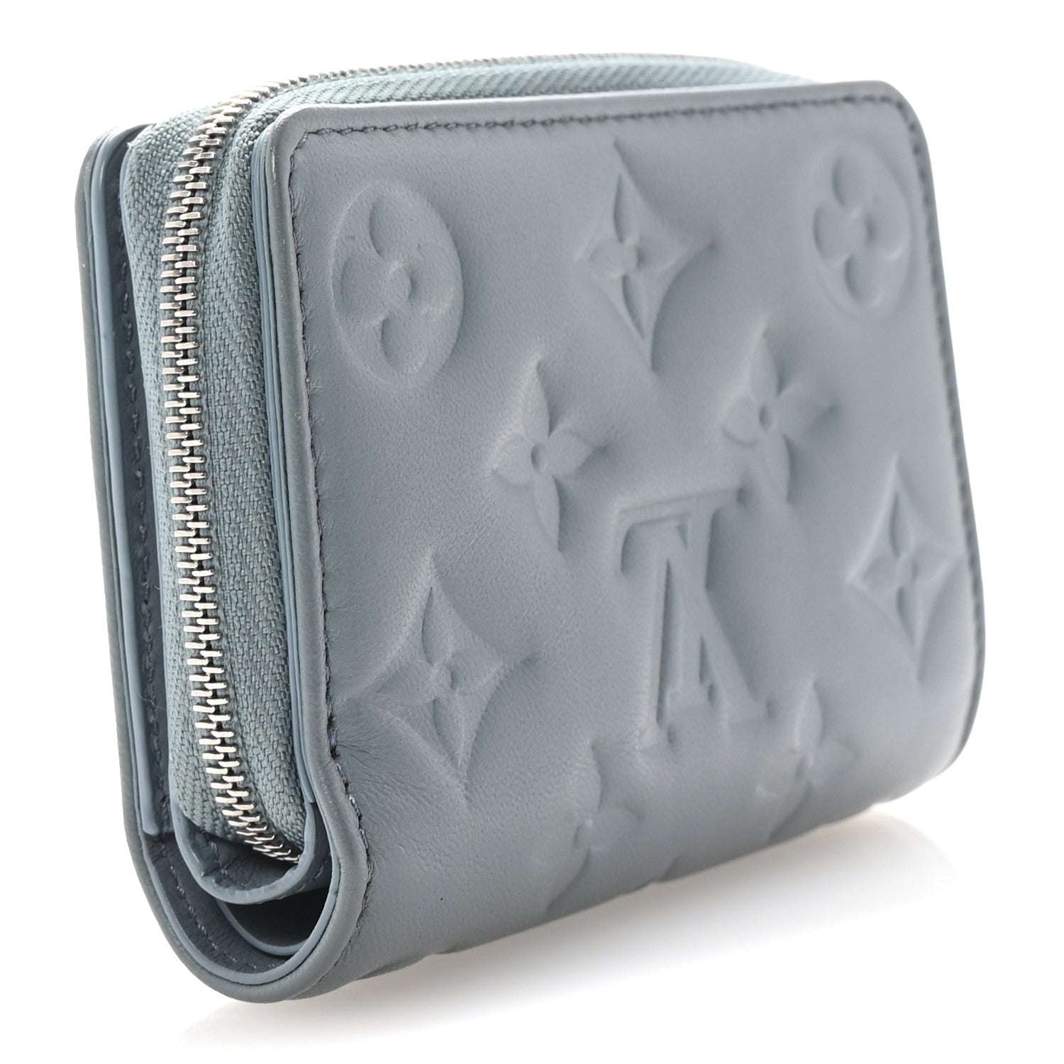 Louis Vuitton Lambskin Embossed Monogram Lou Coussin Wallet Blue Glacier 3 of 7