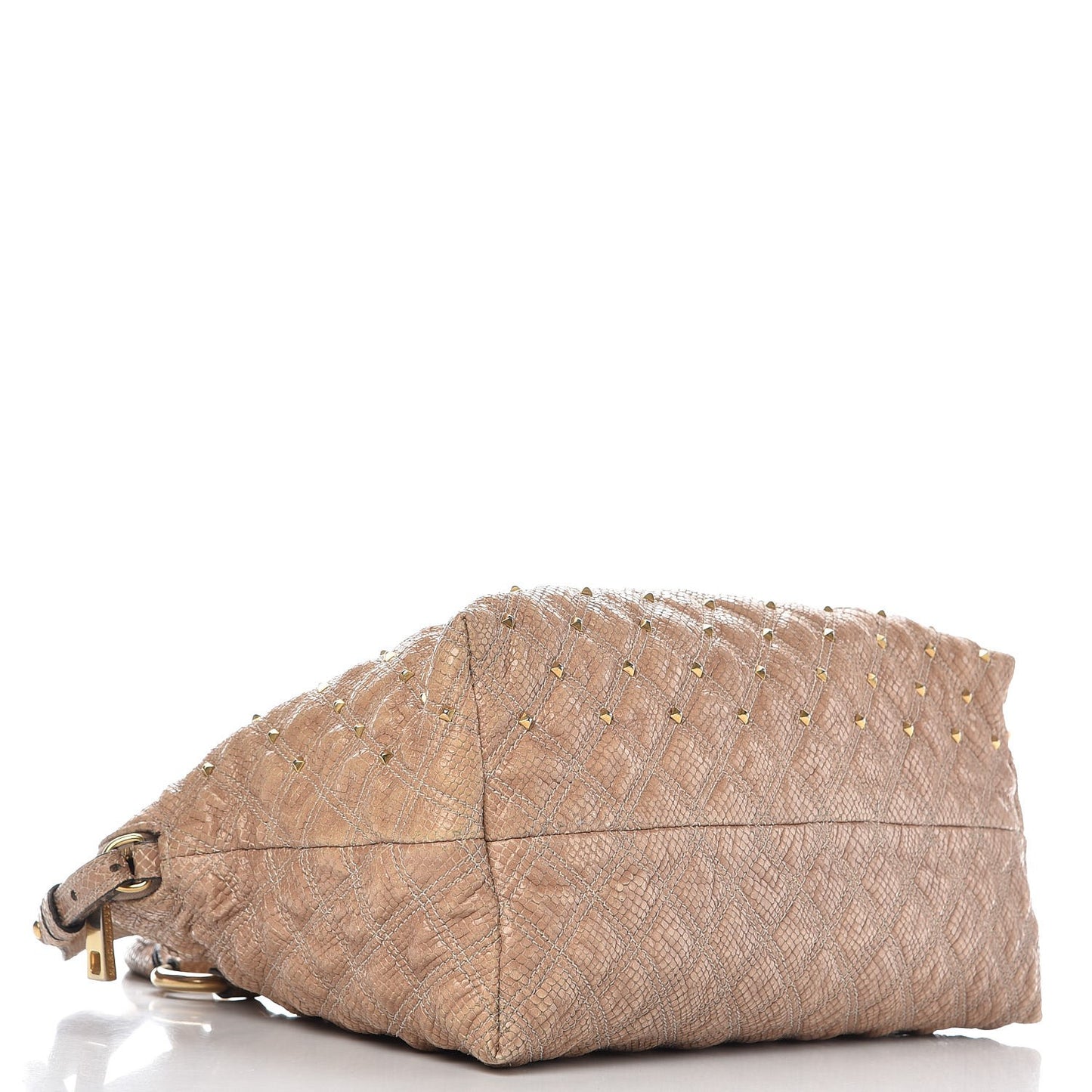 Python Effect Quilted Stardust Rio Satchel Beige