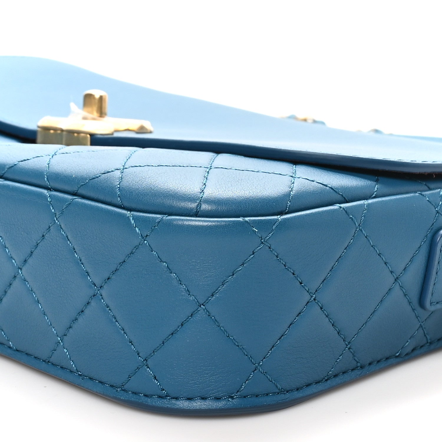 Chanel Calfskin Quilted Multi Pouching Flap And Coin Purse Blue