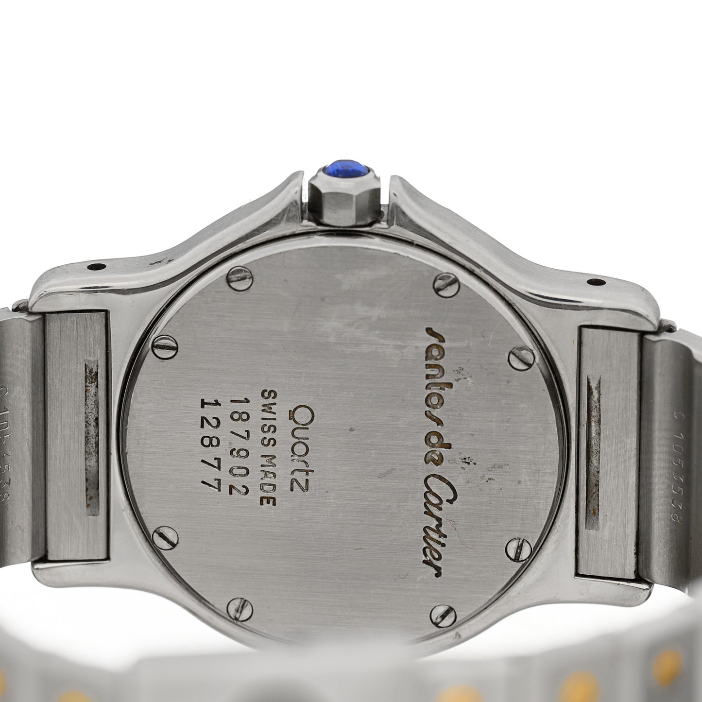 Stainless Steel 18K Yellow Gold 29mm Santos Octagon Quartz Watch