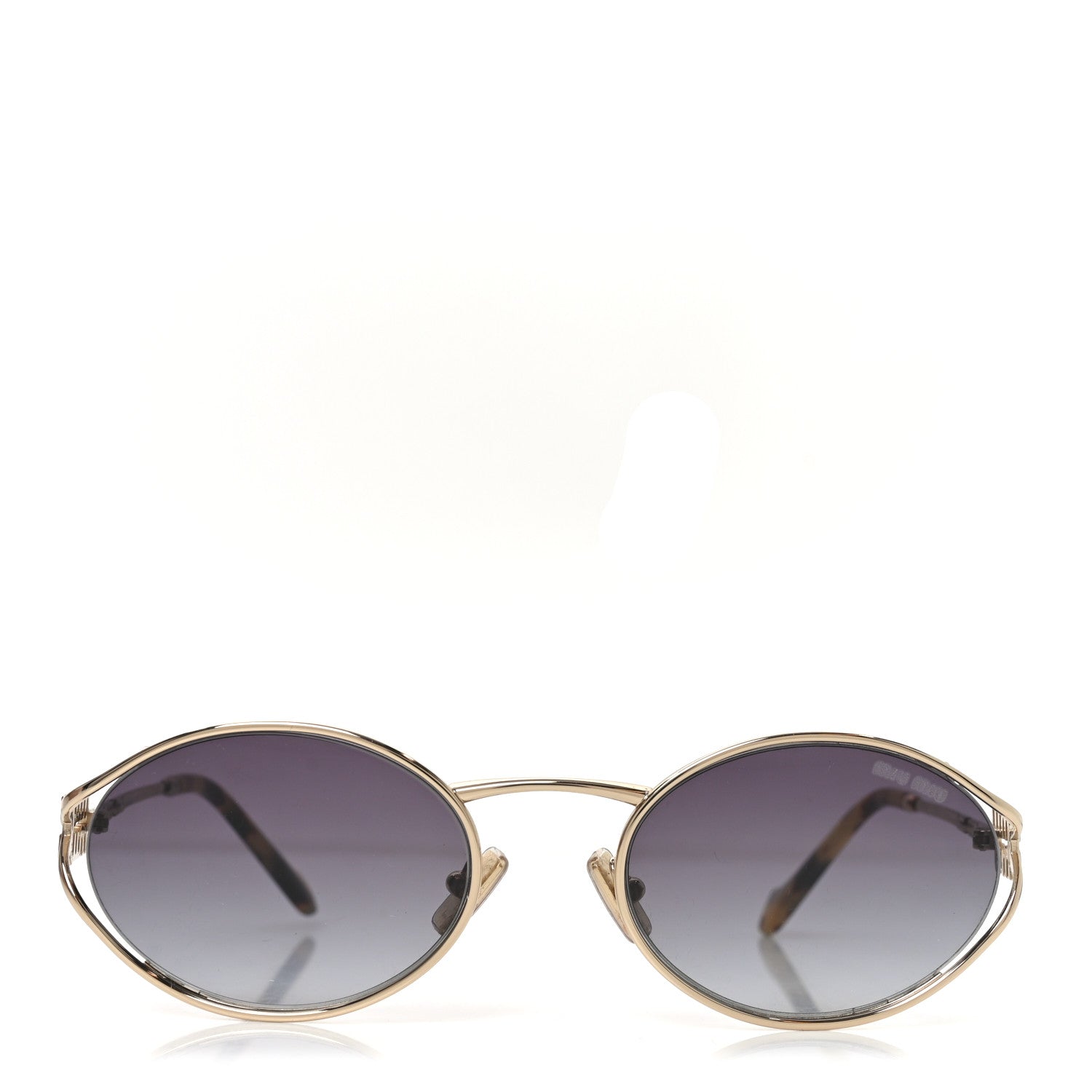 Miu Miu Metal Oval Sunglasses SMU52Y Black Silver 2 of 7
