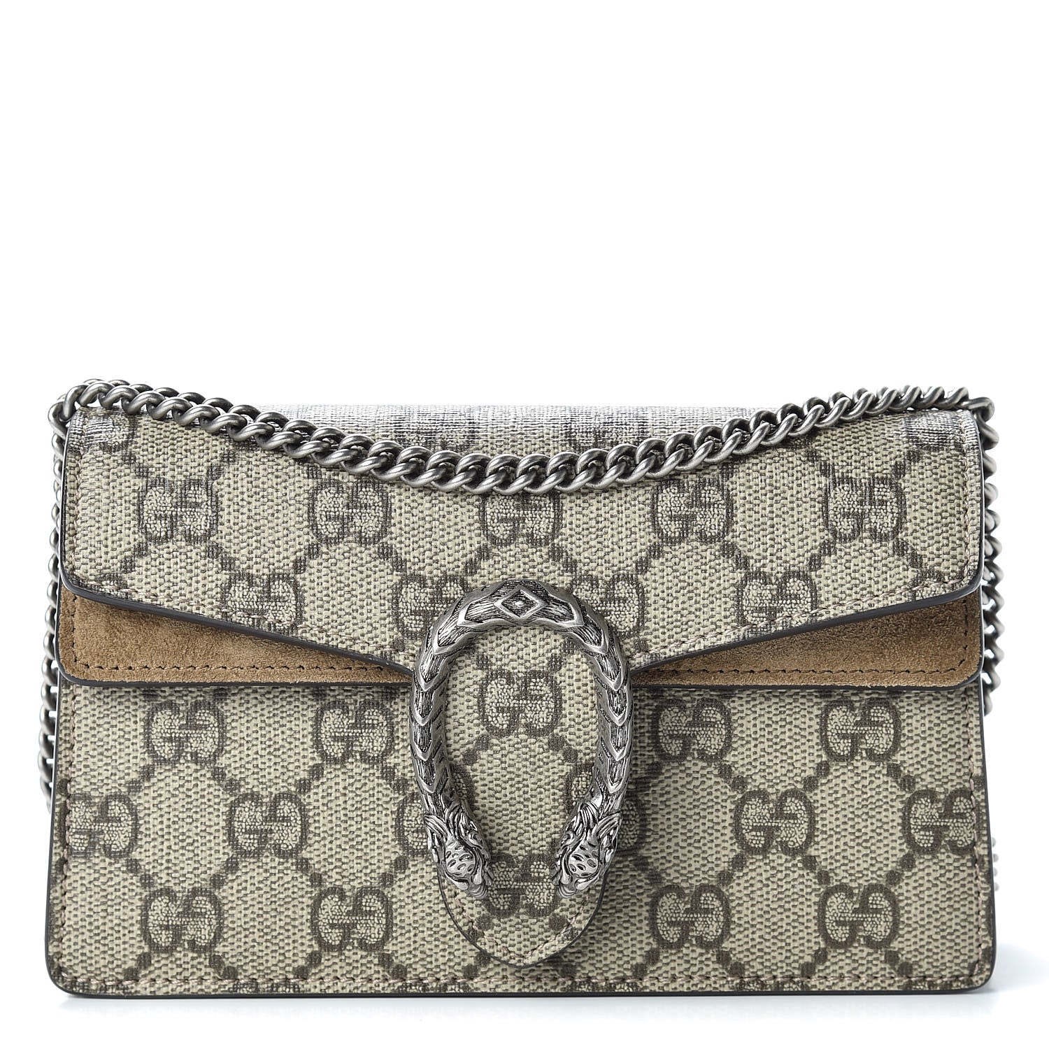 Gucci GG Supreme Monogram Super Mini Dionysus Shoulder Bag Taupe 1 of 11