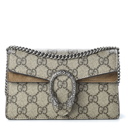 Gucci GG Supreme Monogram Super Mini Dionysus Shoulder Bag Taupe 1 of 11