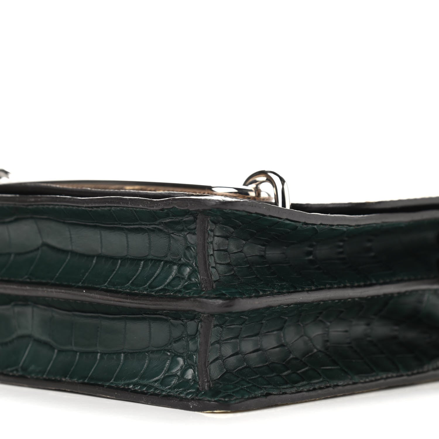 Hermes Matte Alligator Lizard Mini Sac Roulis Ombre Vert Fonce 9 of 9