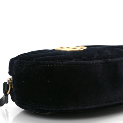 Gucci Velvet Matelasse GG Marmont Belt Bag 75 30 Black 8 of 12