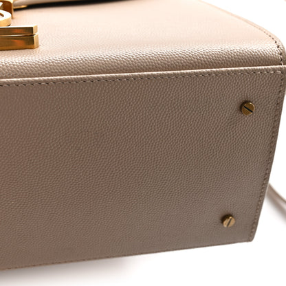 Saint Laurent Grain de Poudre Medium Classic Monogram Cassandra Top Handle Dark Beige 10 of 10