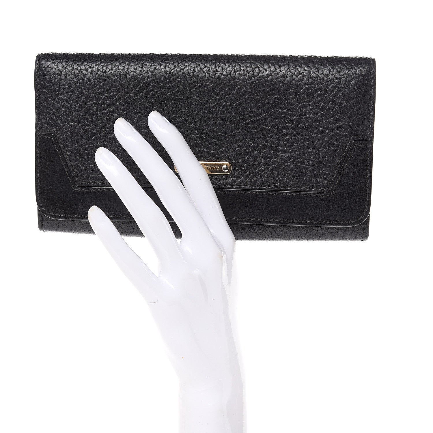 Burberry Grain Calfskin Continental Wallet Black 2 of 15