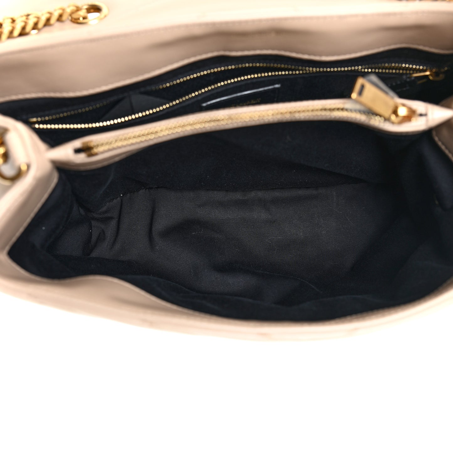 Calfskin Y Quilted Monogram Medium Loulou Chain Satchel Dark Beige