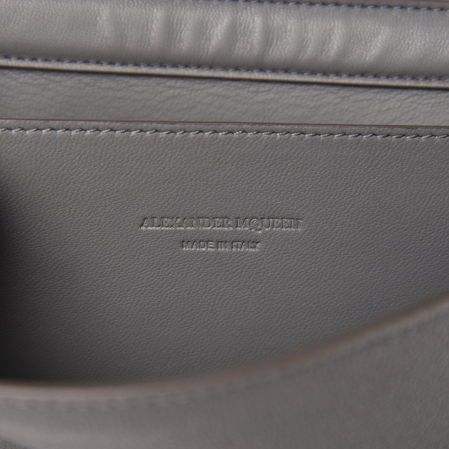 Calfskin Insignia Pouch Grey