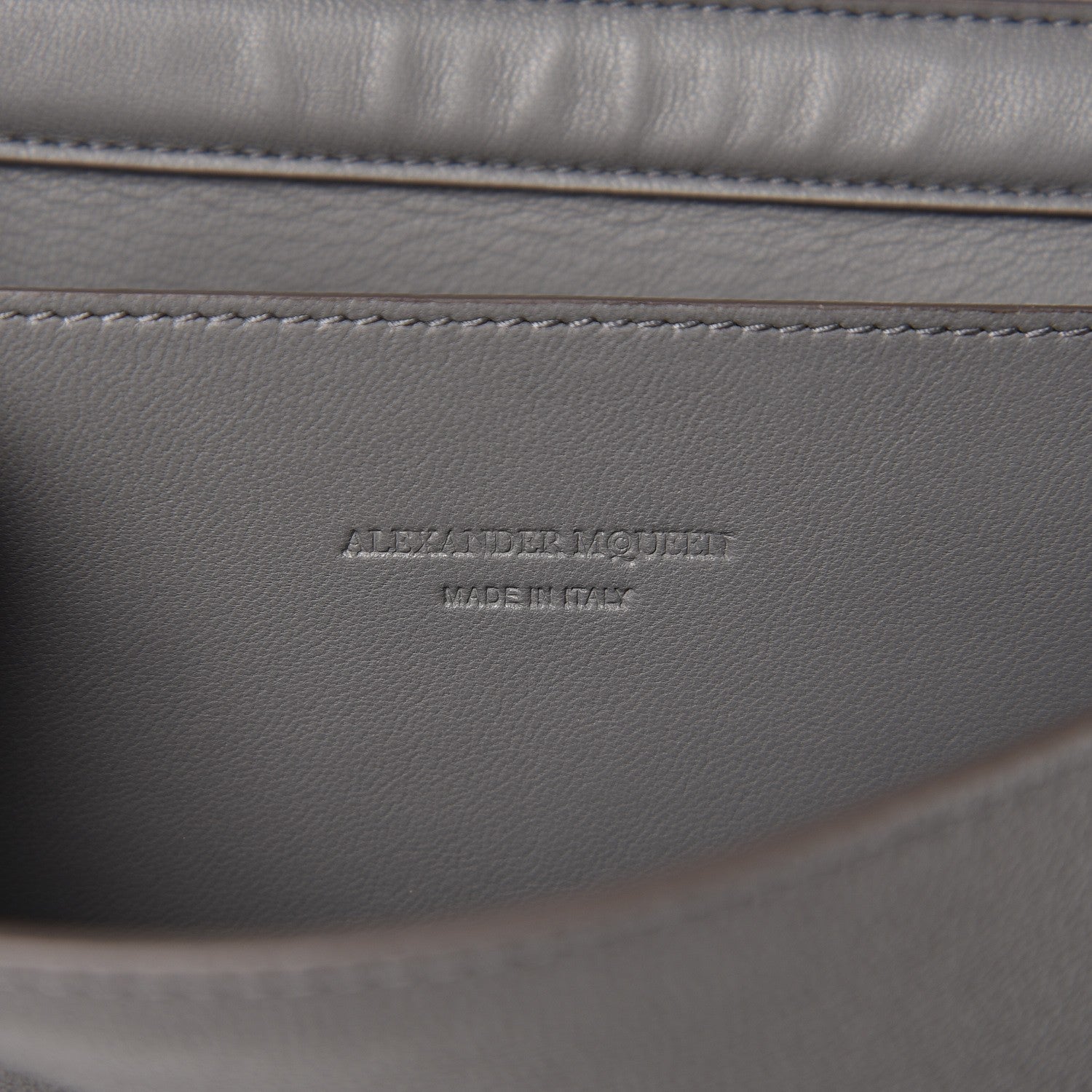 Alexander McQueen Calfskin Insignia Pouch Grey 6 of 9