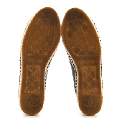Chanel Lambskin CC Espadrilles 37 Black 6 of 9