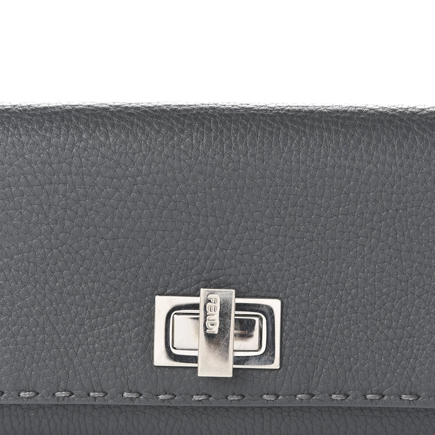 Fendi Cuoio Romano Selleria Peekaboo Continental Wallet Asfalto 19 of 22