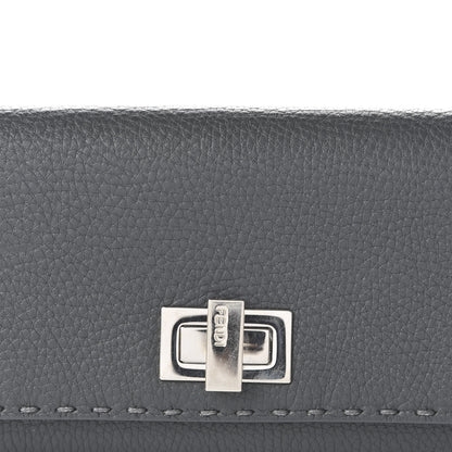 Fendi Cuoio Romano Selleria Peekaboo Continental Wallet Asfalto 19 of 22