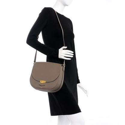 Celine Grained Calfskin Medium Trotteur Taupe 2 of 7