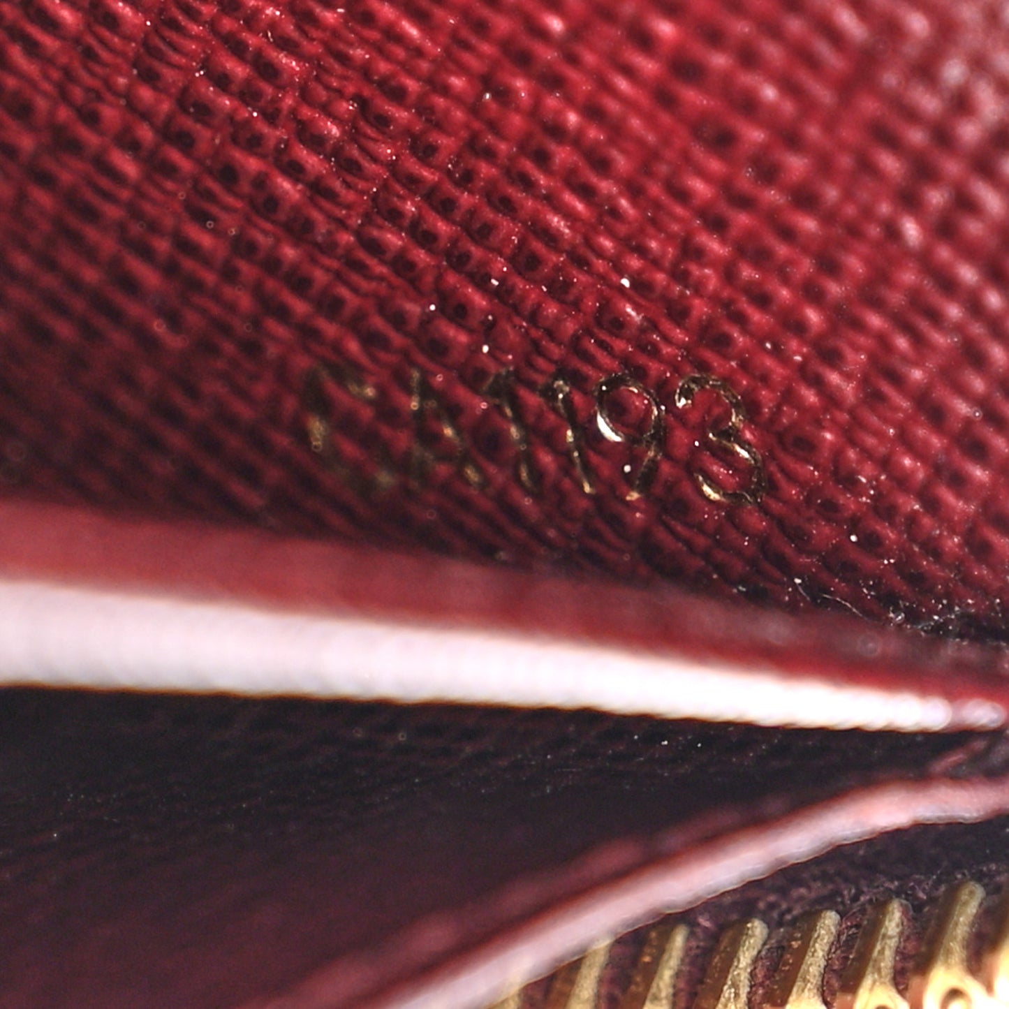 Damier Paillettes Zippy Wallet Red