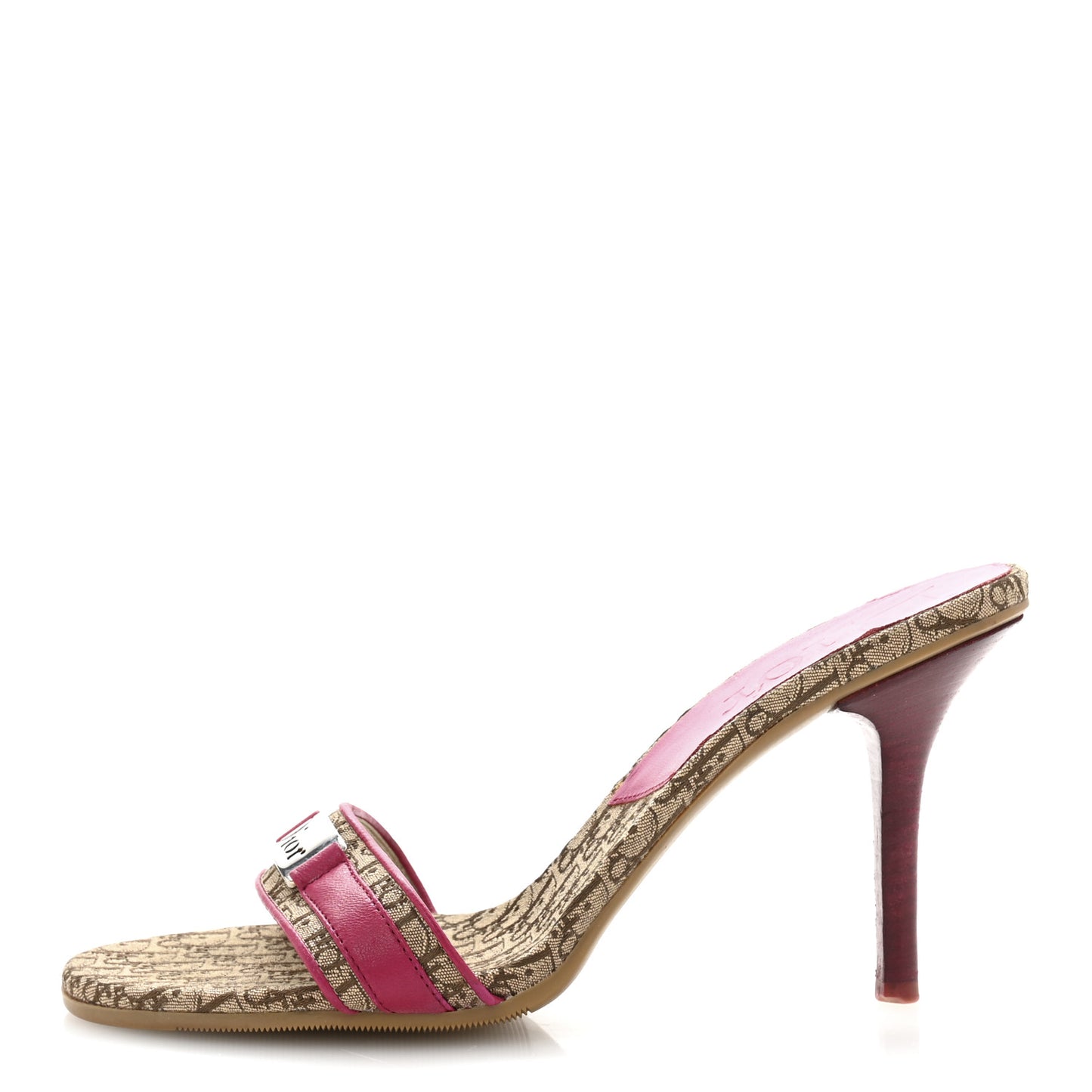 Monogram Logo Sandals 39 Beige Dark Pink