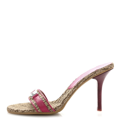Christian Dior Monogram Logo Sandals 39 Beige Dark Pink 1 of 11