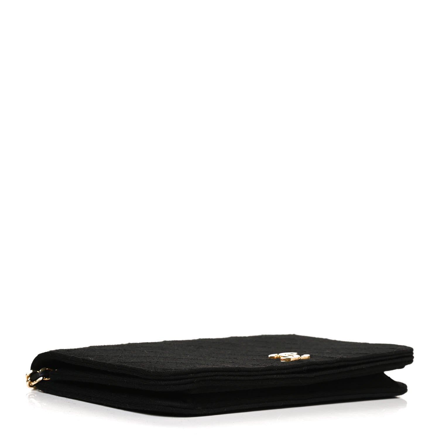 Chanel Jersey Quilted Wallet On Chain WOC Black 4 of 12