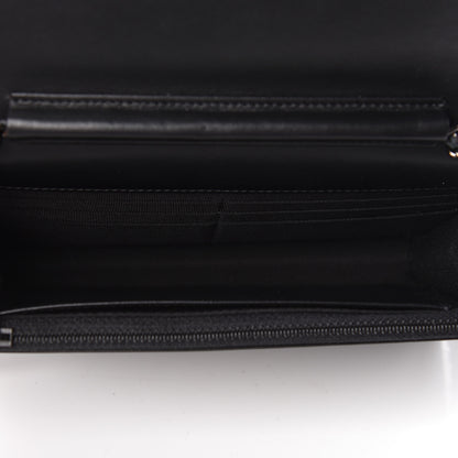 Chanel Aged Calfskin Chevron Quilted Gabrielle Wallet On Chain WOC Black 5 of 12