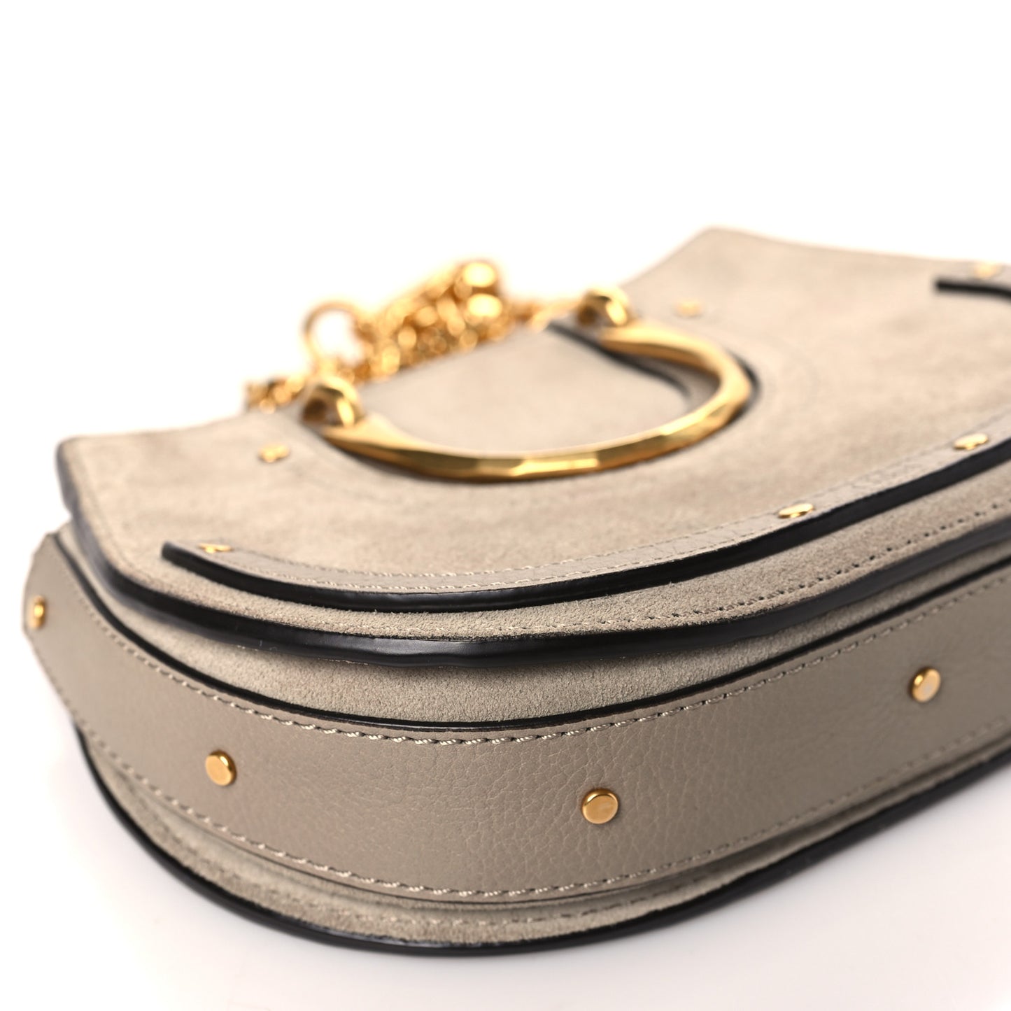 Calfskin Suede Mini Pixie Signature Belt Bag Motty Grey