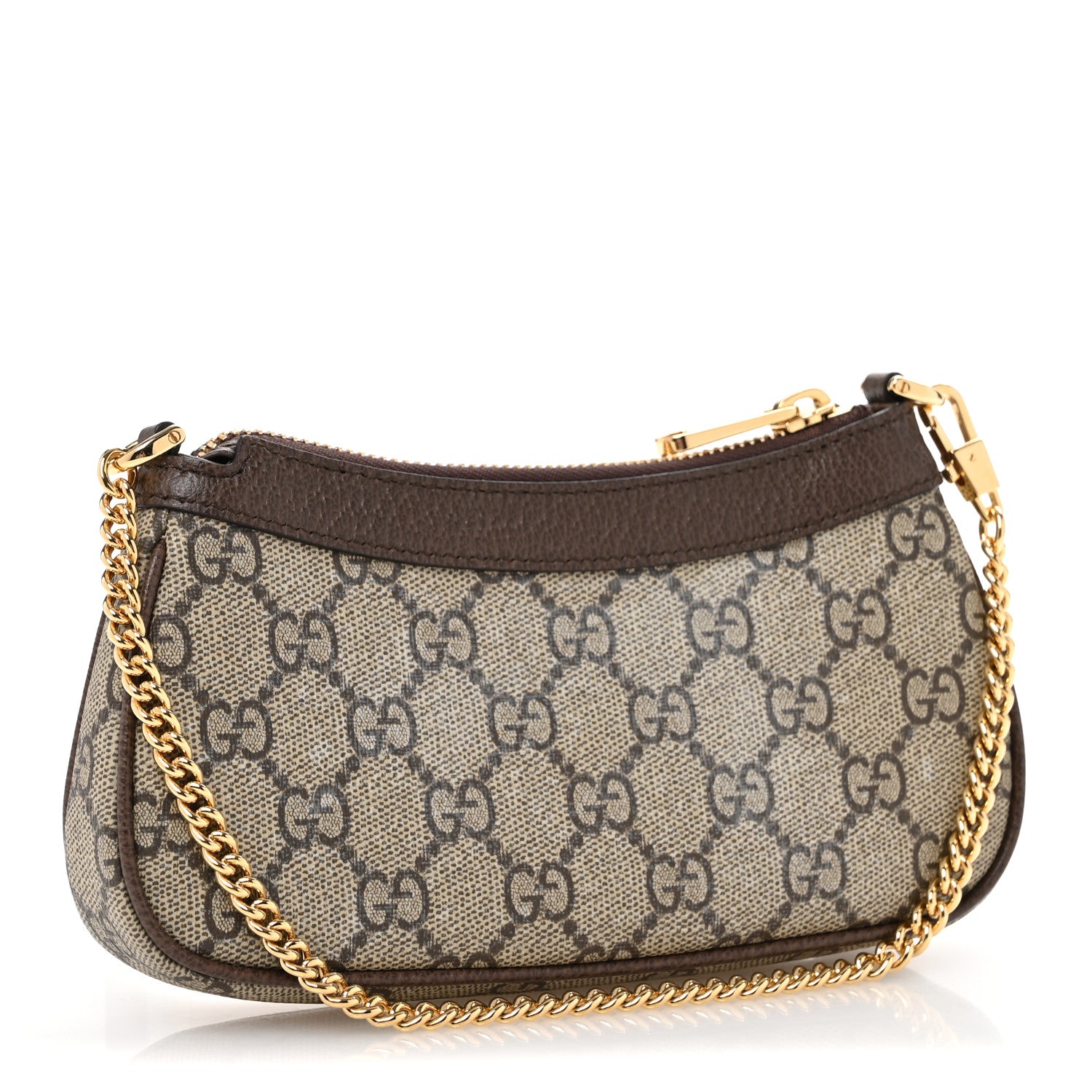 Gucci GG Supreme Monogram Textured Dollar Calfskin Mini Ophidia Chain Bag Beige Ebony 3 of 11