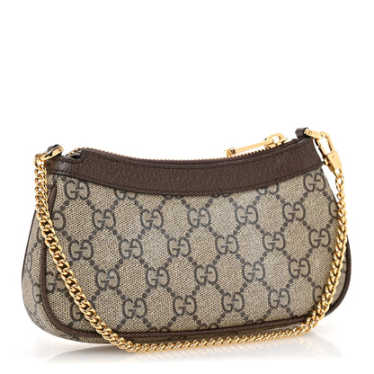 Gucci GG Supreme Monogram Textured Dollar Calfskin Mini Ophidia Chain Bag Beige Ebony 3 of 11