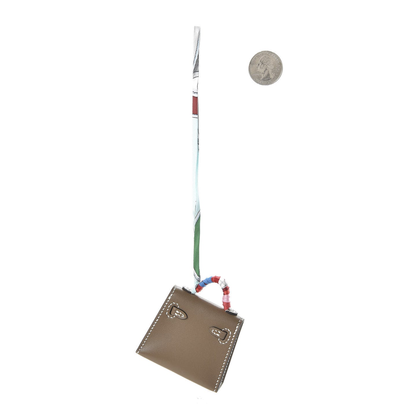 Tadelakt Mini Kelly Twilly Bag Charm Etoupe