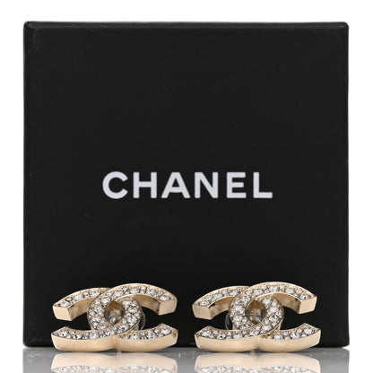 Chanel Crystal CC Earrings Light Gold 5 of 5