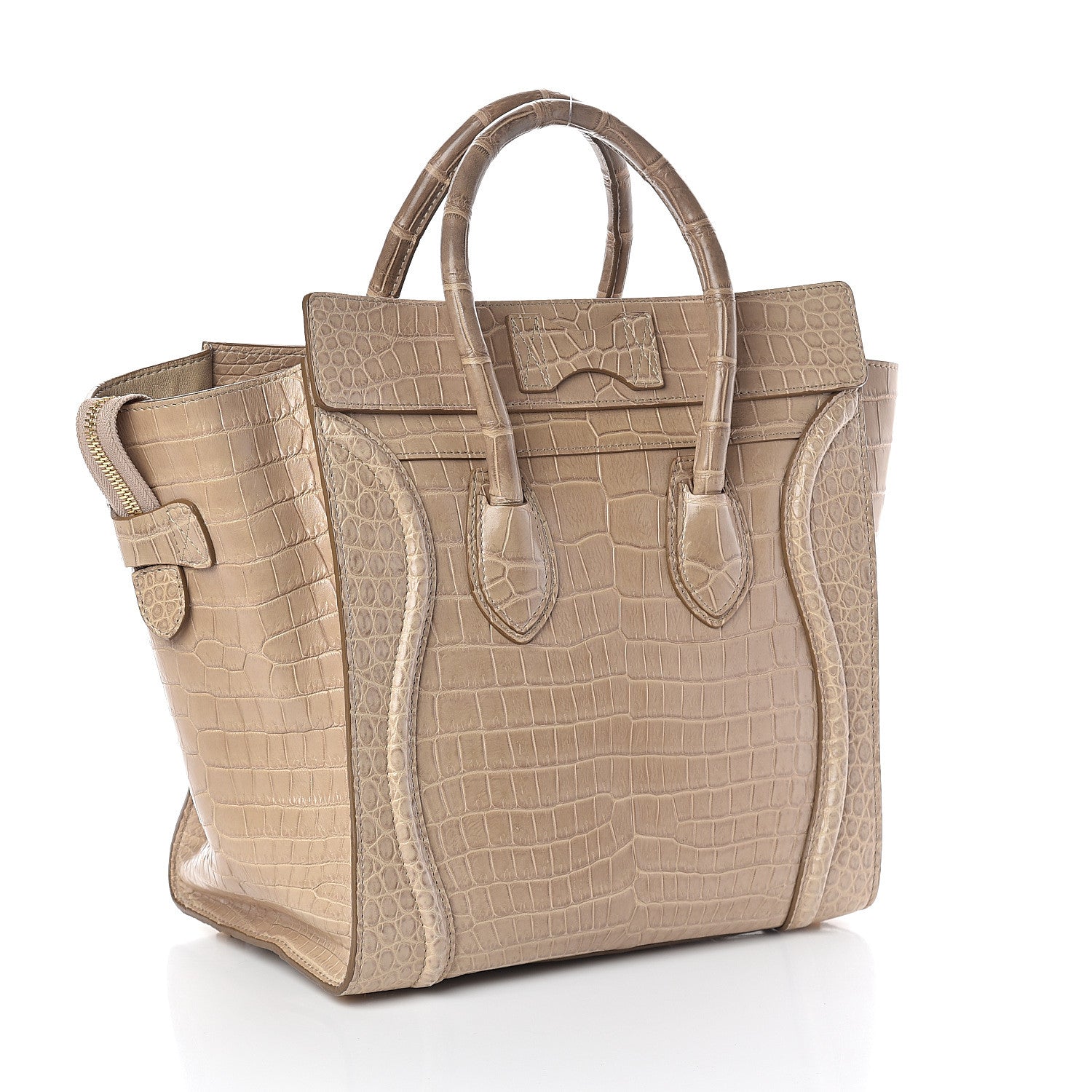 Celine Crocodile Mini Luggage Beige 3 of 9