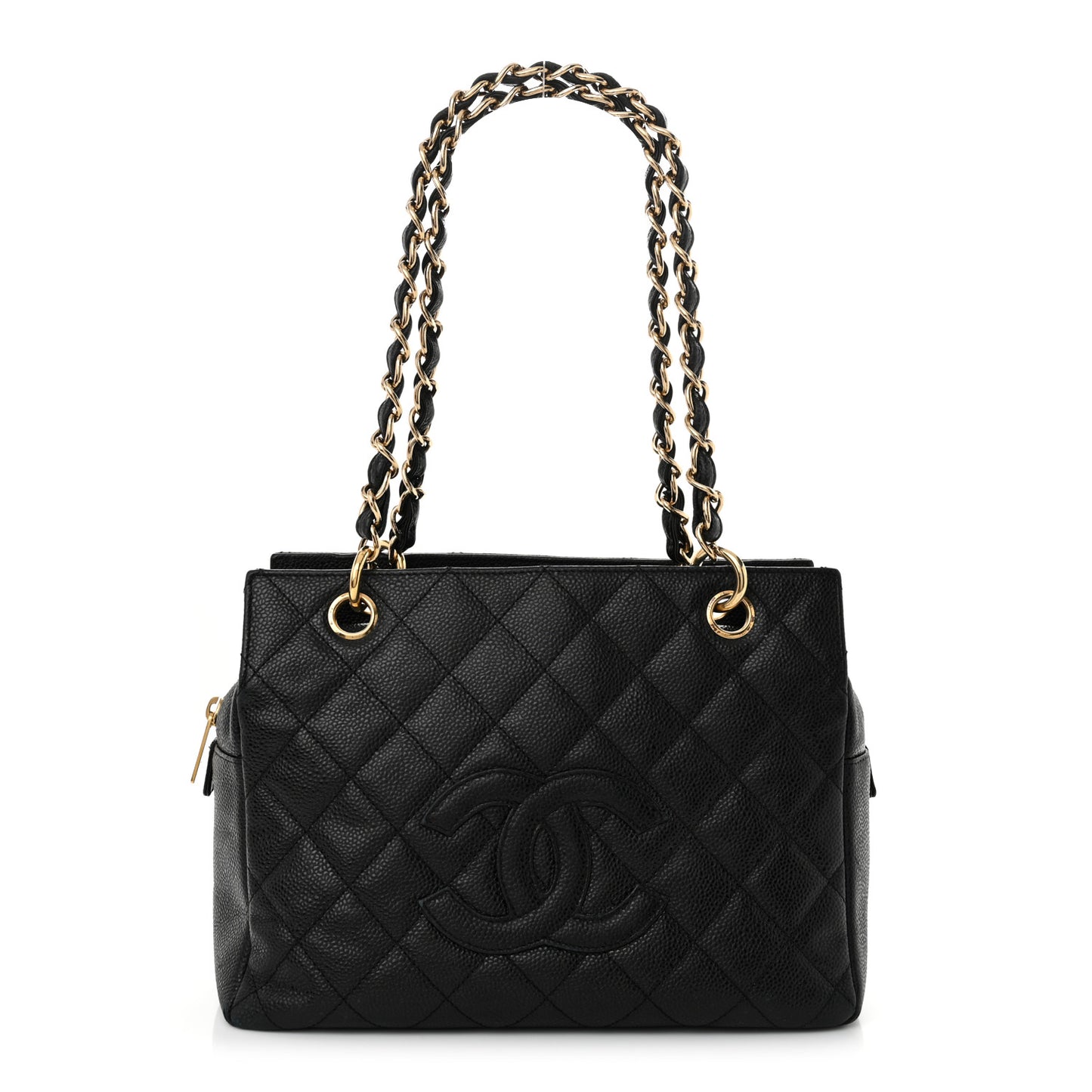 Caviar Quilted Petit Timeless Tote PTT Black