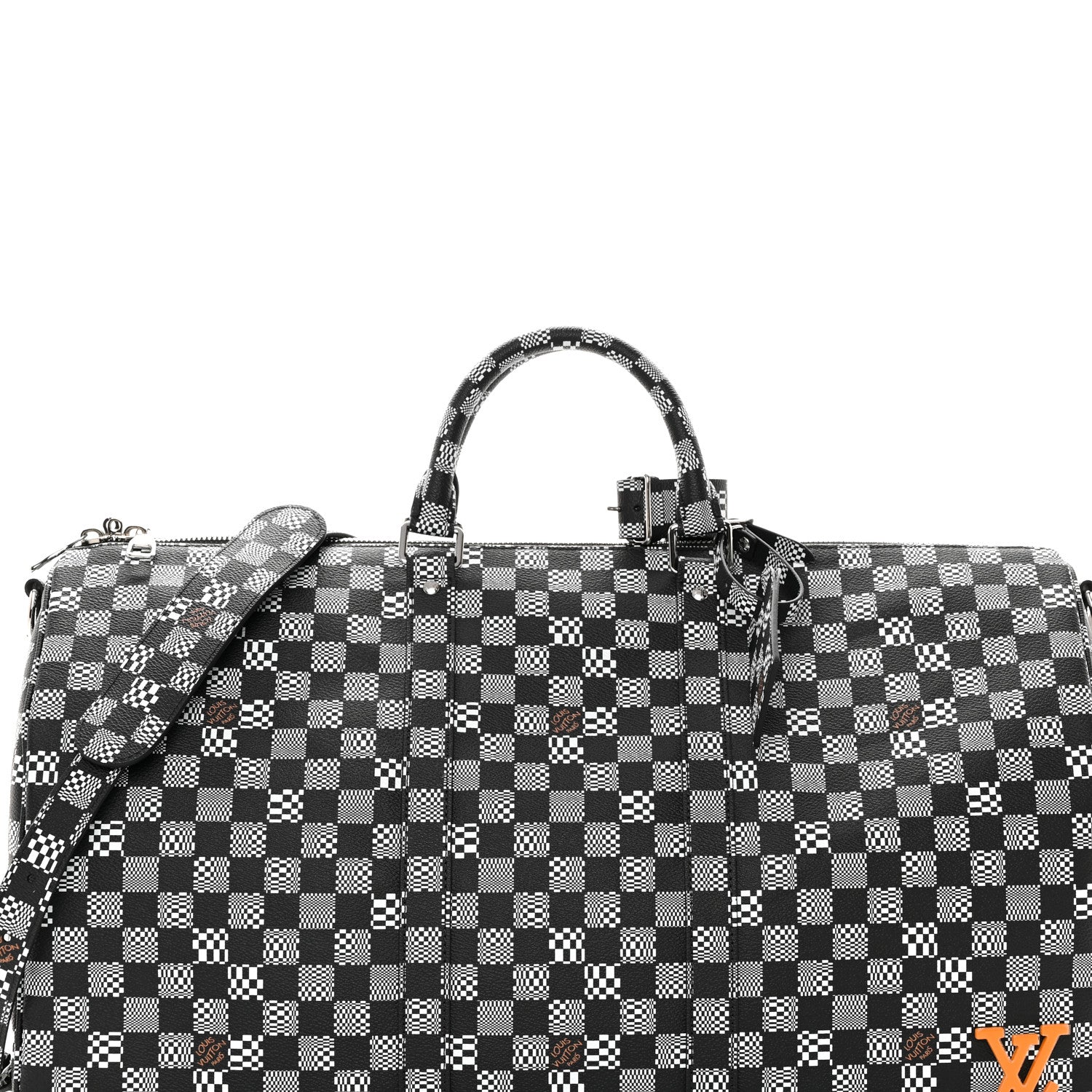 Louis Vuitton Damier Distorted Keepall Bandouliere 50 Black White 7 of 9