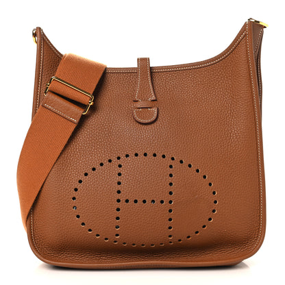 Hermes Taurillon Clemence Evelyne III PM Gold 1 of 10