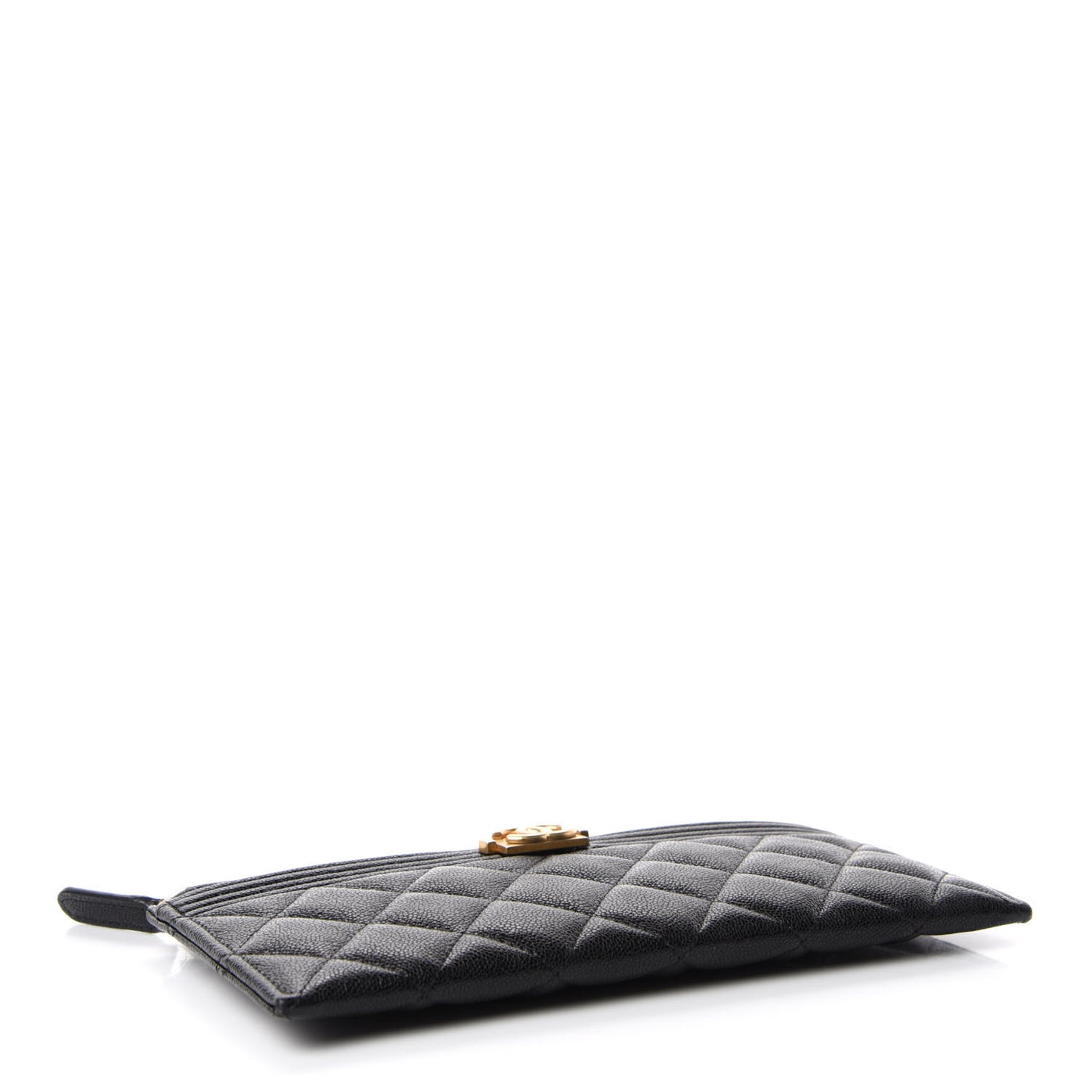 Caviar Quilted Classic Zip Boy Pouch Black