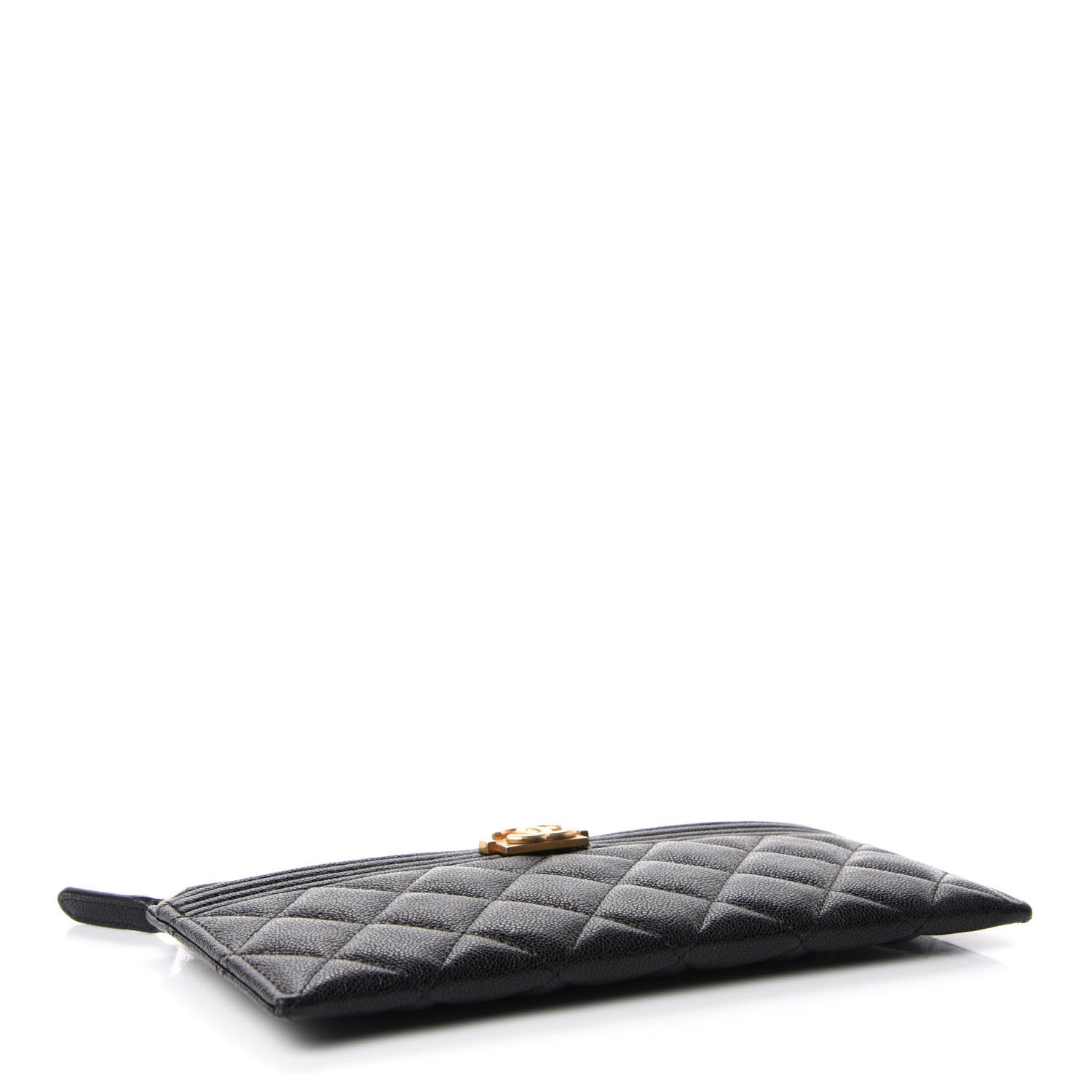 Chanel Caviar Quilted Classic Zip Boy Pouch Black 4 of 7