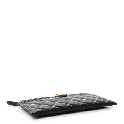 Chanel Caviar Quilted Classic Zip Boy Pouch Black 4 of 7