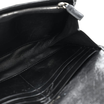 Saint Laurent Crinkled Calfskin Matelasse Monogram Niki Wallet Black 9 of 10
