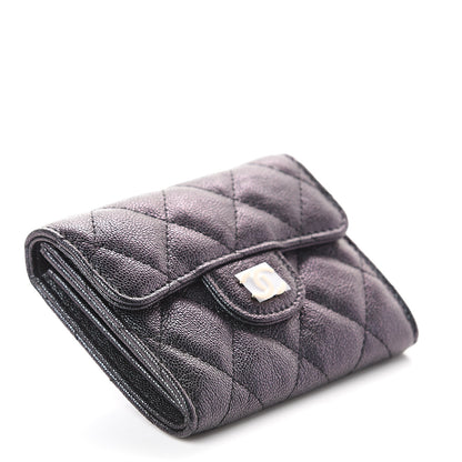 Chanel Iridescent Caviar Quilted Flap Card Holder Wallet Black 3 of 8