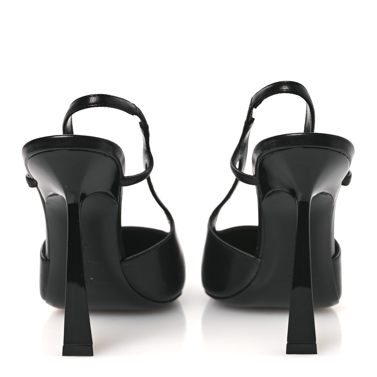 Saint Laurent Smooth Calfskin Jeanne 110 Slingback Pumps 38 Black 6 of 11