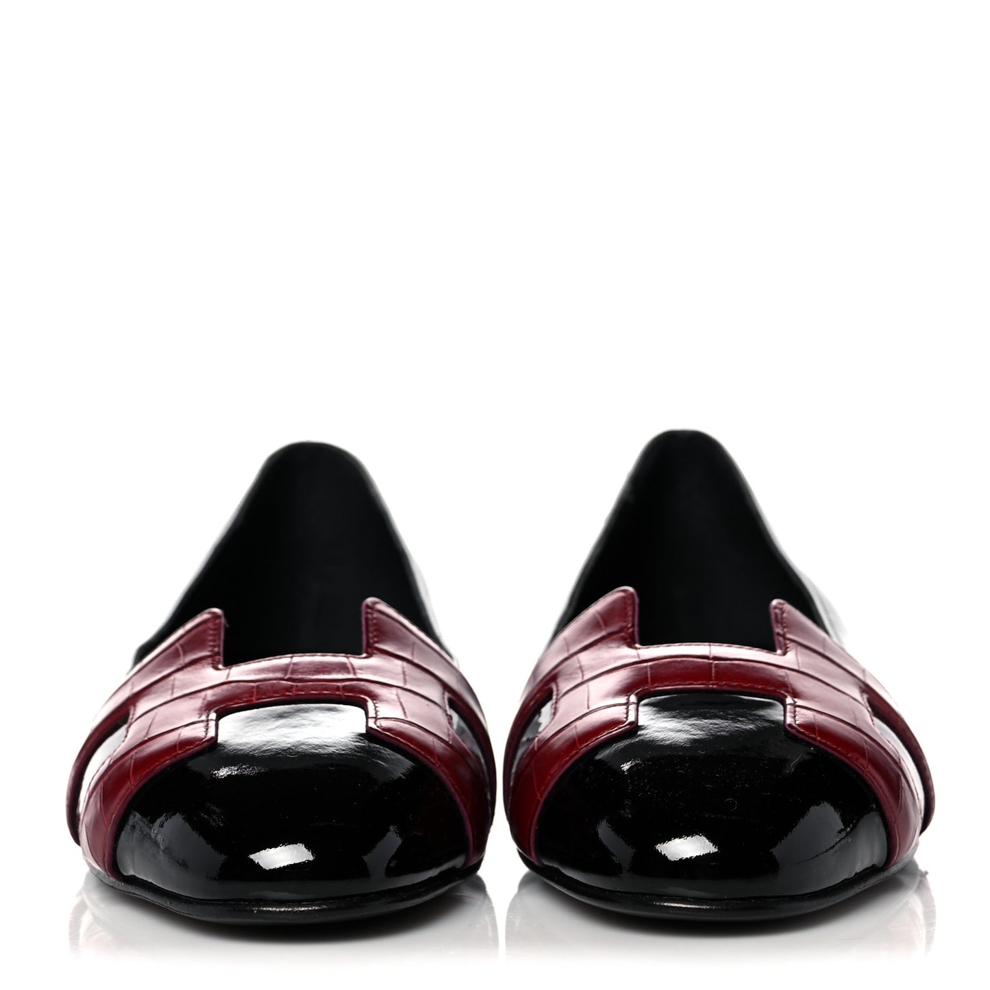 Patent Shiny Alligator Nice Ballerina Flats 38 Black