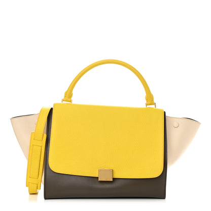 Celine Elephant Calfskin Small Tri-Color Trapeze Yellow 1 of 14