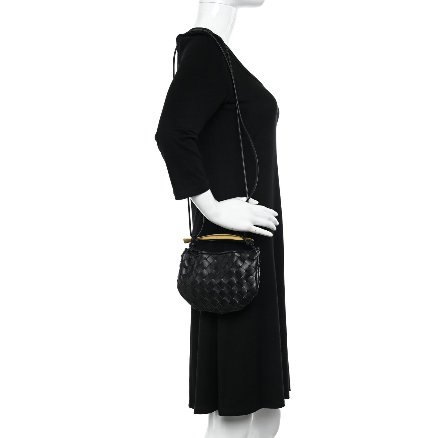 Nappa Intrecciato Mini Sardine Bag Black